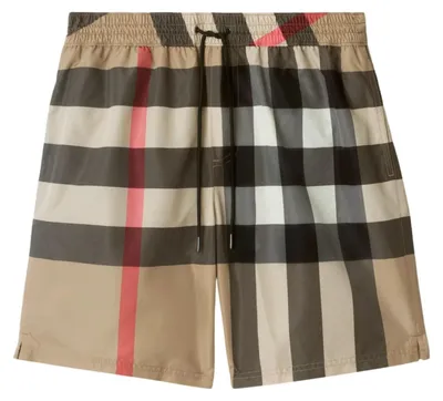 Produktbild von Burberry Badeshorts für Herren mit klassischem Check Muster, Größe XL, Relaxed Fit