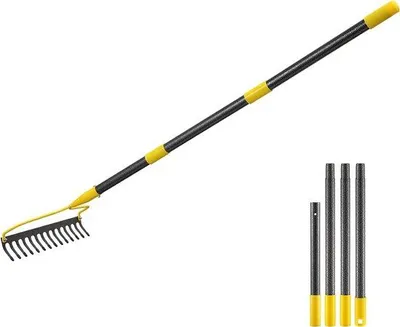 Obrázok produktu pre Záhradná motyka s 14 zubami, záhradná motyka s rukoväťou 183 cm, nastaviteľná dĺžka 86 cm/152 cm/167 cm/183 cm