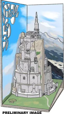 Produktbild von Revell Tiny Adventures - Herr der Ringe Minas Tirith | DIY Book Nook | Handgefertigte Miniaturwelten zum Zusammenbauen | 3D Puzzle aus Holz LED-Beleuchtung