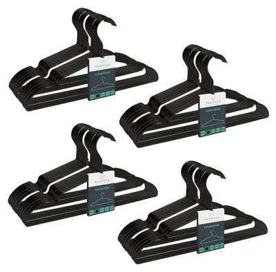 Produktbild von Kleiderbügel Garderobenbügel Kleiderbügelset - Metall - Schwarz - 42 cm - 10 Stück - Für Kleiderschrank und Garderobe