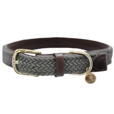 Zdjęcie produktu dla Kentucky Dogwear obroża dla psa pleciona nylonowa szara M/L