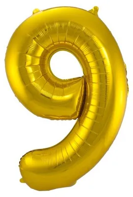 Immagine prodotto di Palloncino in foil numero 9 oro