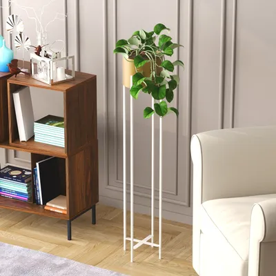Produktbild von Evila Originals, GED-024-C, Dekorativer Topf, Weiß, 100 % METALL, 23 x 23 x 108 cm