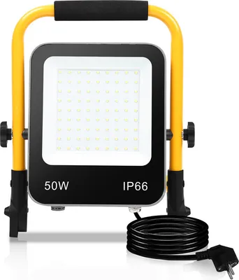 Zdjęcie produktu dla Reflektor budowlany LED Reflektor roboczy na statywie 6000K Reflektor roboczy LED IP66 50W