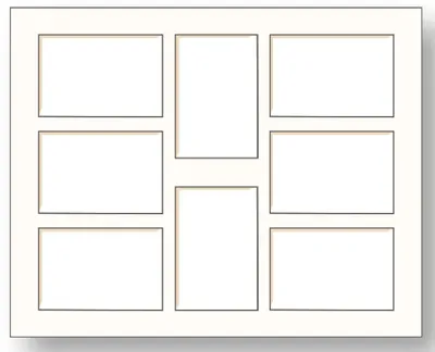 Image de CEANOTHE Passe-partout pour 8 photos de 10x15 cm, couleur blanche, dimensions 40x50 cm, sans acide