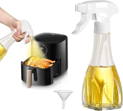 Produktbild von 240 ml Ölsprüher Flasche - Sprühflasch - Glasölsprüher for Kochen für Friseursalons - für Heißluftfritteuse, Salate, Backen, Pasta, Grillen - Weiß