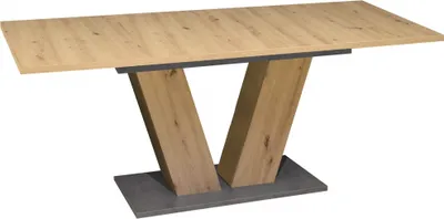 Produktbild von Esstisch TEO Speiseszimmer ausziehbar Küchentisch Asteiche Nb. / Graphit grau ca. 140 x 80 cm