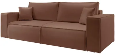 Obrázek produktu pro Selsey Farese Cuero - 3místná rozkládací pohovka s podnoží, Imitace kůže, hnědá barva