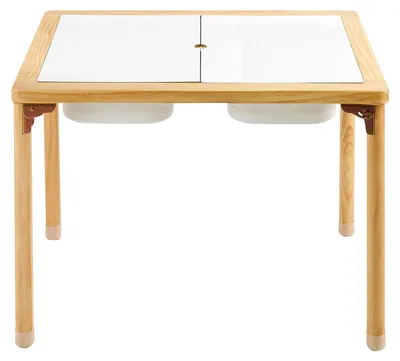 Image de Table d'activités sensorielles pliable SucceBuy, table 7-en-1 avec plateau réversible, compartiments de rangement et pieds antidérapants, table de jeux, de sable et d'eau, adaptée aux enfants de 3 à 6 ans