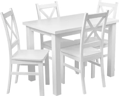Produktbild von Langlebiger Holztisch + 4 Esszimmerstühle Küchenset Z057 Tischplatte 100 x 70 cm Ideal für eine kleine Wohnung!