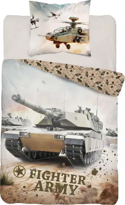 Zdjęcie produktu dla Pościel bawełniana 160x200 młodzieżowa czołg militaria