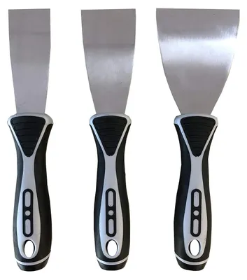 Immagine prodotto di Spatola per intonaco - Set di 3 - Acciaio inox lucidato - 40 mm, 50 mm e 76 mm