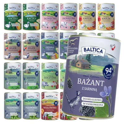 Produktbild von Baltica Mix 12 Geschmacksrichtungen 24x400g Getreidefreies Nassfutter für Hunde