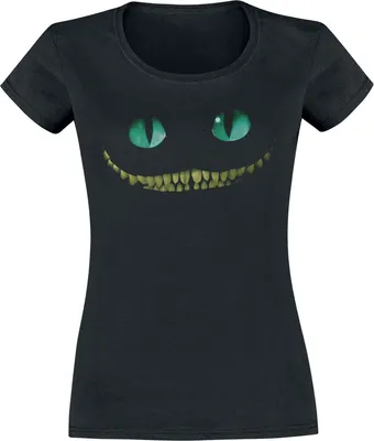 Produktbild von Alice im Wunderland T-Shirt Damen Grinsekatze - Lächeln schwarz L