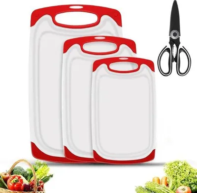 Immagine prodotto di Set di taglieri Famanu, 3 pezzi - Antibatterici, antiscivolo, senza BPA