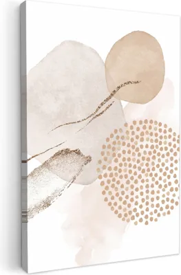 Produktbild von MuchoWow® - Leinwandbilder - Aquarell - Beige - Pastell - Modern - Abstrakt, Wandbild, Wanddeko Bilder Wohnzimmer, 80x120 cm