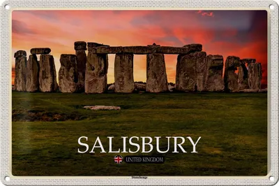 Produktbild von Blechschild Städte Salisbury Stonehenge England UK 30x20cm