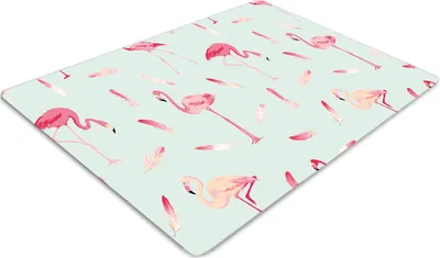 Obrázek produktu pro Ochranná podložka pod židli - Ochranná podložka pod židli - Podlahová podložka - 120x90 cm - Plameňáci a peříčka