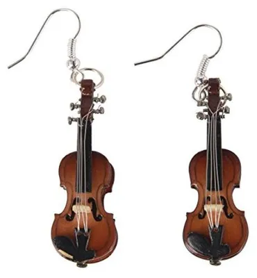 Produktbild von Geigenohrringe Ohrringe Geige Violine 2 Geigen Miniblings Orchester Geiger + Box