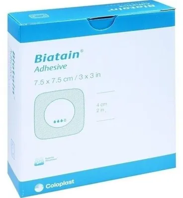Productafbeelding van Biatain schuimverband, zelfklevend, 7,5 x 7,5 cm, 10 stuks