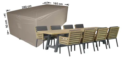 Produktbild von Raffles Covers Schutzhülle für Gartenset 280 x 165 H: 90 cm | Atmungsaktiv | Wasserdicht | UV-beständig | Doppelnähte | Elastischer Kordelzug