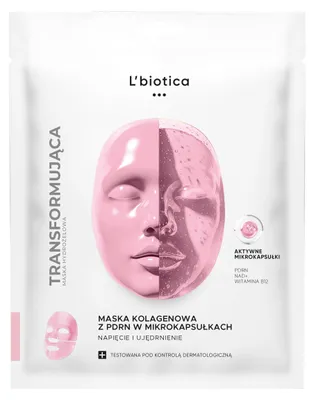 Zdjęcie produktu dla L'biotica Maska kolagenowa z PDRN w mikrokapsułkach Napięcie i ujędrnienie 1 szt.