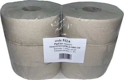 Zdjęcie produktu dla Papier toaletowy Jumbo, 1-warstwowy, 6 rolek