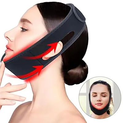Produktbild von Rotlicht-Gesichtsgurt für Hals und Kinn, Sanfte Infrarot-Therapie zur Entspannung und Hautstraffung