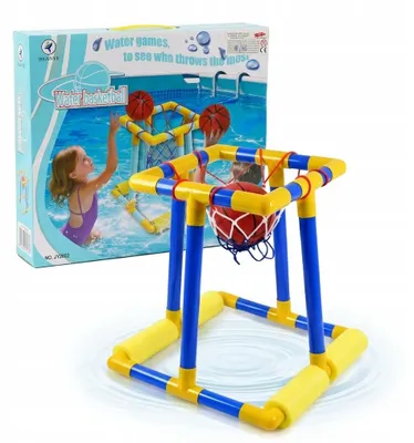 Produktbild von Wasserbasketball Set für Pool & Garten - Schwimmender Basketballkorb mit Ball & Pumpe