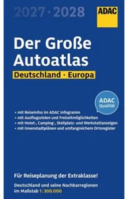 Obrázok produktu pre ADAC Veľký atlas automobilovej mapy 2027/2028 – Nemecko a susedné regióny, mierka 1:300 000