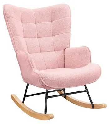 Immagine prodotto di Sedia a dondolo - Poltrona a dondolo - Sedia a sdraio - Poltrona - Rosa - Design scandinavo