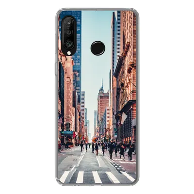 Produktbild von MuchoWow® Handyhülle Schutzhülle Hülle für Huawei P30 Lite Veteranenparade in New York Silikon Softcase Handy Hülle - Handyhülle