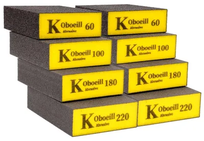 Produktbild von Schleifschwamm Schleifblock Schleifpad - 8 Stück - Körnung 60/100/180/220 - Nass und trocken - Für Holz, Kunststoff, Stein und Metall