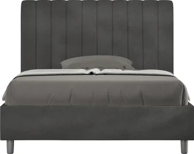 Produktbild von ITYHOME - Gepolstertes Bett mit Lattenrost 120x200 mit Mikrofaserbezug Grau Agueda