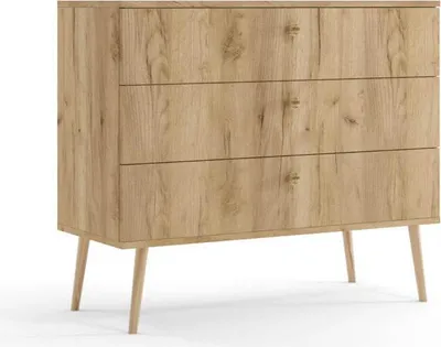 Produktbild von Kommode Bolea 3S 100 cm mit Schubladen - Eiche Craft Gold