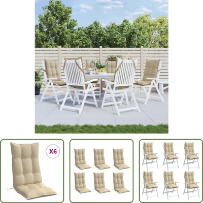 Produktbild von The Living Store Hochlehner-Auflagen 6 Stk. Beige Oxford-Gewebe