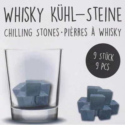 Produktbild von Kühlsteine aus Speckstein 9 Stück wiederverwendbar Whisky Stones Set