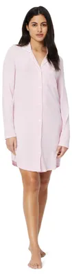 Productafbeelding van A. Essentials damesnachthemd met knoopsluiting (verkrijgbaar in grotere maten), roze, maat XL