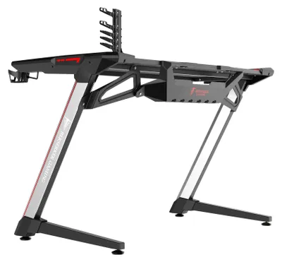 Gaming-Schreibtisch mit RGB, 120x64x75 cm, USB-Hub, Kopfhörerhalter