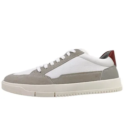 Imagen del producto de Zapatos para hombre de Geox, tipo mocasín con cordones, color blanco, para uso casual