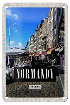 Produktbild von Blechschild Reise 12x18cm Normandy France Stadt Reiseziel Dekoration