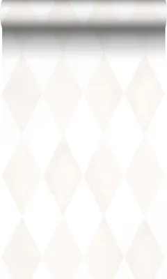 Produktbild von Origin Wallcoverings Tapete Karomuster Crème-Beige und Weiß 53 cm x 10.05 m