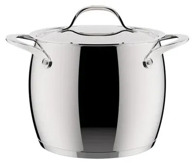 Obrázok produktu pre Nerezový hrniec s pokrievkou a indukčným dnom, priemer 18 cm. Vyrobené v Taliansku