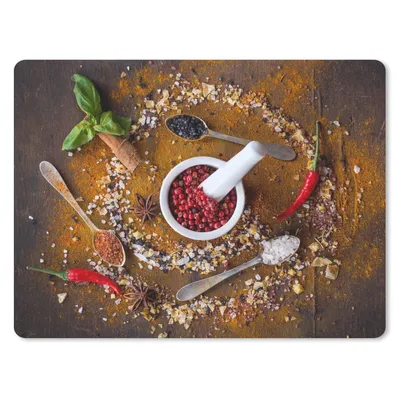 Produktbild von MuchoWow® Mauspad Mousepad Mörser - Kräuter - Löffel - Gewürze - Braun - Pfeffer 23x19 cm - Mousepads - Maus Mat - Pad - Mausunterlage - Schreibtischunterlage - Mauspad