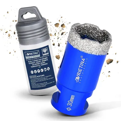 Produktbild von 30mm Diamant Fliesenbohrer M14 Diamantbohrer Glasbohrer Nass- / Trocken Bohrkrone für Winkelschleifer, Diamant Lochsäge von Fliesen Feinsteinzeug