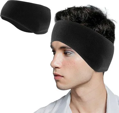 Productafbeelding van Famanu fleece oorwarmers met hoofdband - zwart