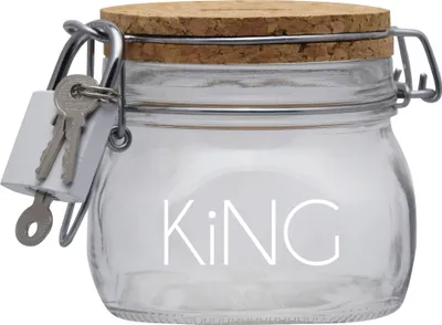 Produktbild von Spardose Geld Geschenk Ideen King Design1 Transparent Größe S 0.5 Liter