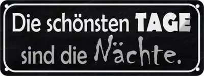 Produktbild von vianmo Blechschild 10x27 cm die schönsten Tage sind Nächte Dekoration Spruch Zitat