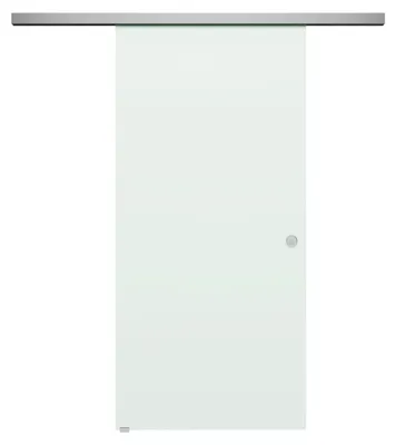 Produktbild von Schiebetür BASIC mit Softclose | in Edelstahloptik | 1050 x 2170 mm | Komplettset mit Klarglas