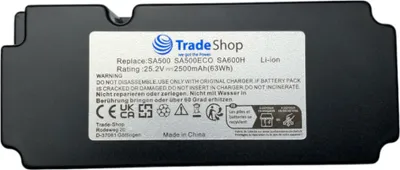 Produktbild von Trade-Shop Li-Ion Akku 25,2V / 2500mAh für Mr. Gardener MR 400, MR 600, MR 1000, MR 1200, 7S1P, 7S2P, 862615, 862618, Biltema RM1000, Meec 800